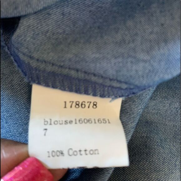 Denim Off Shoulder Top Bell Sleeves‎ - Picture 11 of 12